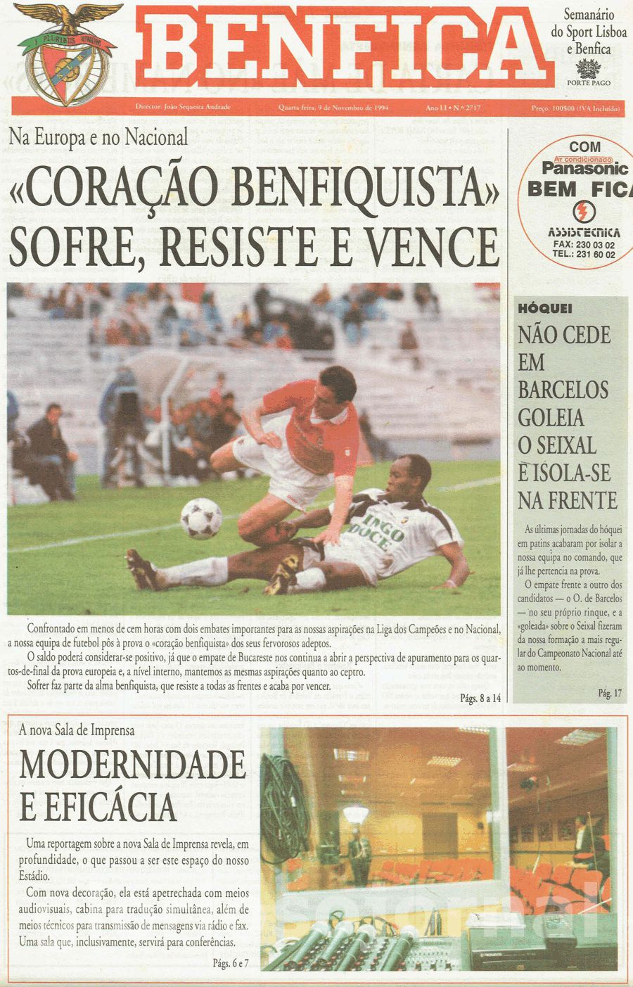 jornal o benfica 2717 1994-11-09